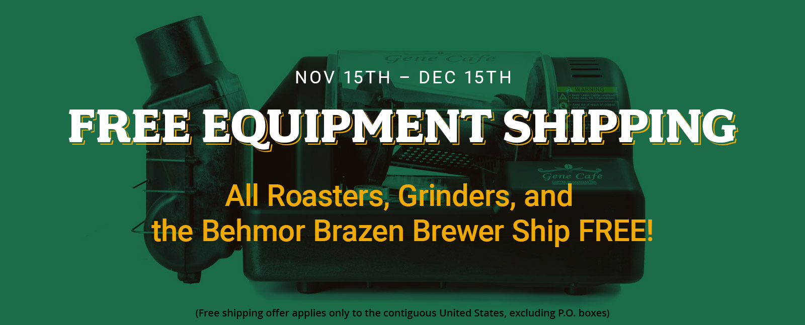 Free Equipment Shipping