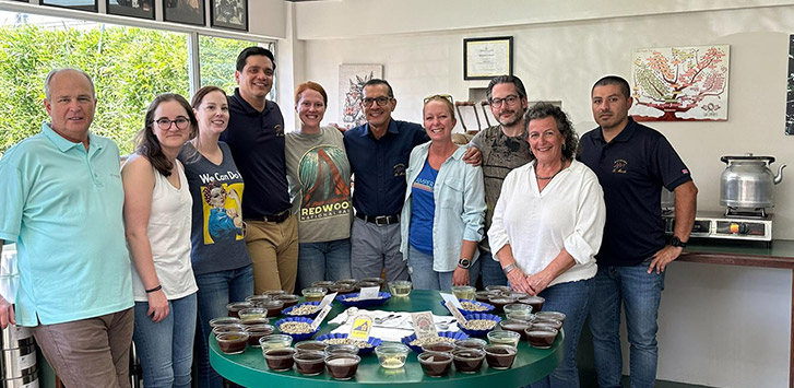 A group of people smiling 