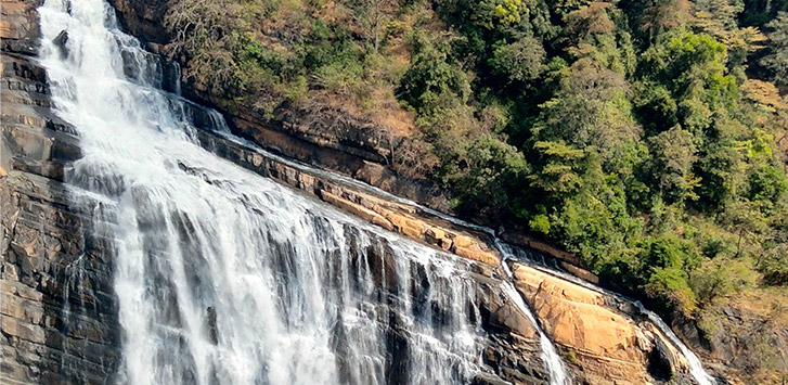 A waterfall