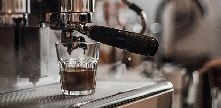 Pulling a shot of espresso