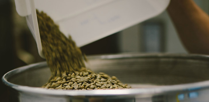 Unroasted coffee beans