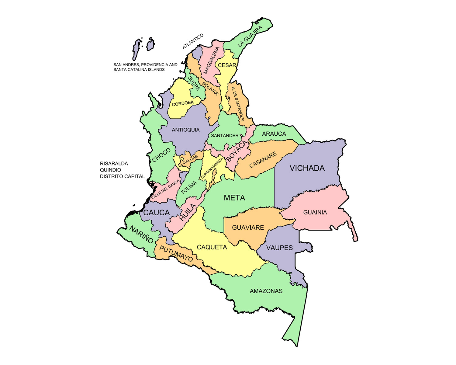 Cuantos departamentos en colombia