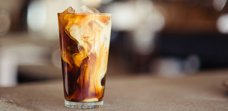 Iced coffee with cream