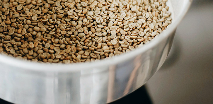 Unroasted coffee beans