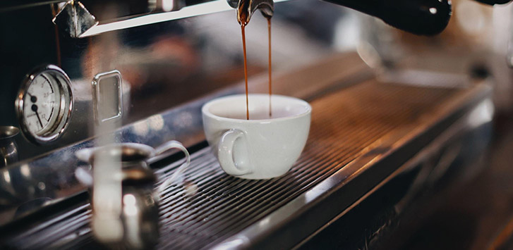 Pulling a shot of espresso