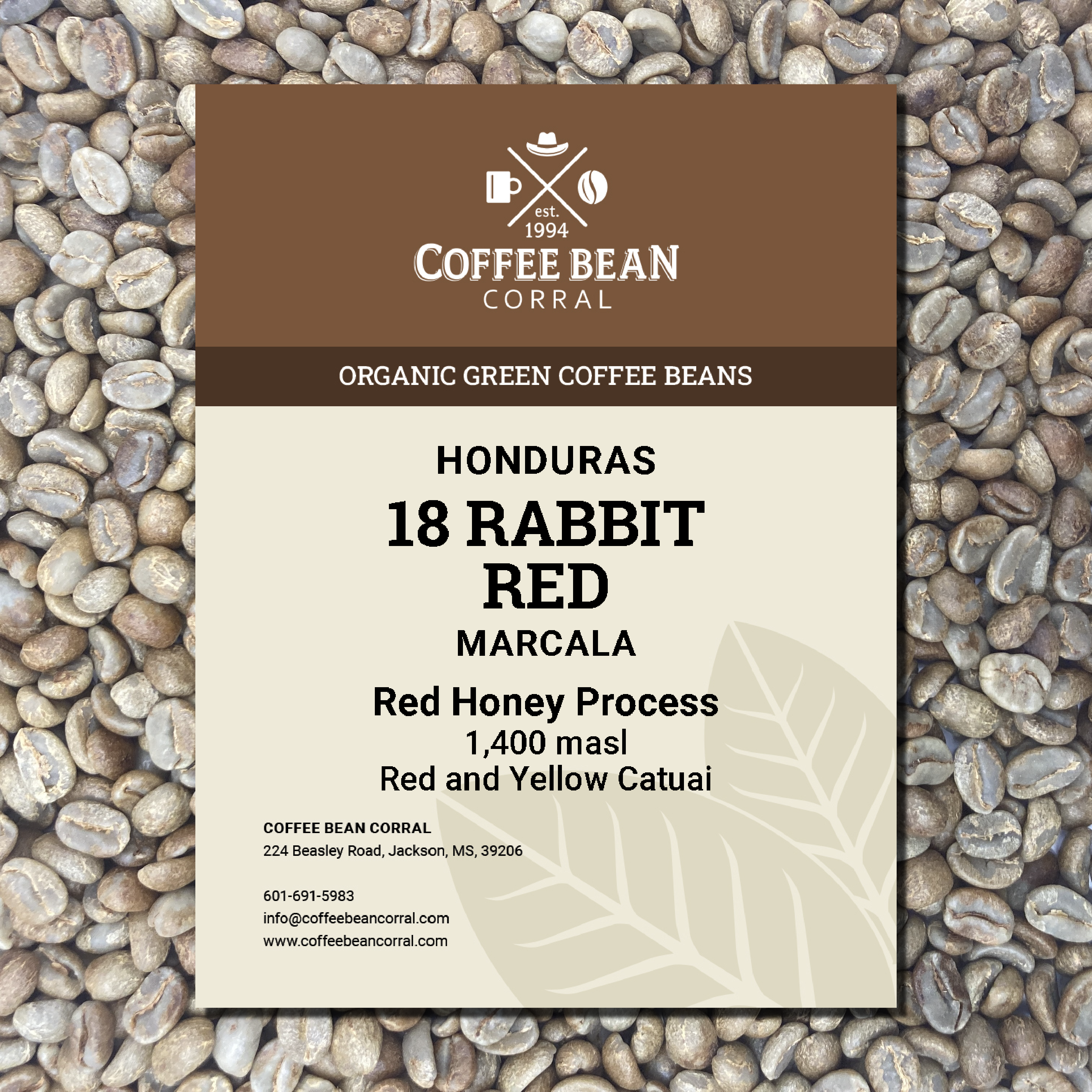 Honduras Organic 18 Rabbit Red Honey Process - Coffee Bean Corral